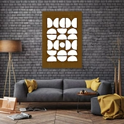 «Осенний коллаж 28» в интерьере в стиле лофт над диваном