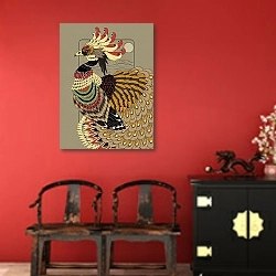 «Павлин 2» в интерьере в этническом стиле