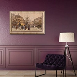 «Le Boulevard vers la Pont» в интерьере в классическом стиле в фиолетовых тонах