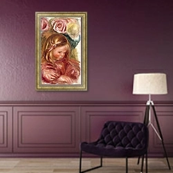«Study, Coco in the Roses,» в интерьере в классическом стиле в фиолетовых тонах