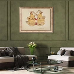 «Денежный жилет» в интерьере гостиной в оливковых тонах