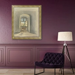 «Окна в замке Триффенштайн-на-Майне» в интерьере в классическом стиле в фиолетовых тонах