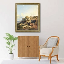 «Семь сестер» в интерьере в классическом стиле над комодом