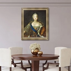 «Портрет императрицы Елизаветы Петровны 3» в интерьере столовой в классическом стиле