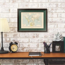 «Découvertes» в интерьере кабинета в стиле лофт над столом