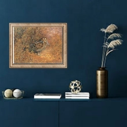 «Woodcock, from source unknown» в интерьере в классическом стиле в синих тонах
