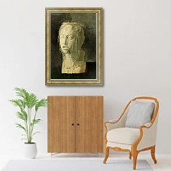 «Study of the Head of a Young Singer, after Della Robbia, c.1856-58» в интерьере в классическом стиле над комодом