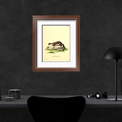 «Каменная куница» в интерьере кабинета в черных цветах над столом