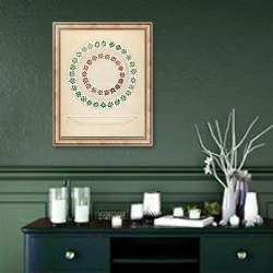 «Plate» в интерьере прихожей в зеленых тонах над комодом