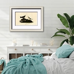 «Brown Titlark» в интерьере спальни в стиле прованс с голубыми деталями