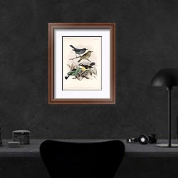 «Aves Pl 16» в интерьере кабинета в черных цветах над столом