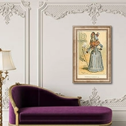 «Promende Parisienne 1790» в интерьере в классическом стиле над банкеткой