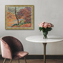 «La Roche de L’Echo, à Crozant» в интерьере в классическом стиле над креслом