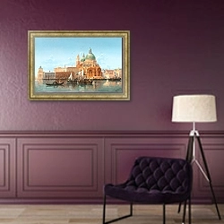 «Venice, a View of the Punta della Dogana» в интерьере в классическом стиле в фиолетовых тонах