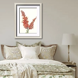 «Окотилло. Великолепная фукиерия» в интерьере спальни в стиле прованс над кроватью