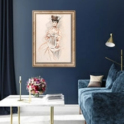 «Élégante à la chaise lyre» в интерьере в классическом стиле в синих тонах