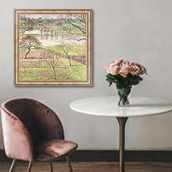 «The Flood at Eragny, 1893» в интерьере в классическом стиле над креслом