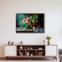 «Натюрморт цветы и фрукты» в интерьере 