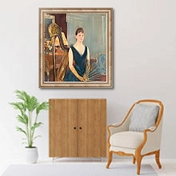 «Harpiste assise à l’éventail» в интерьере в классическом стиле над комодом