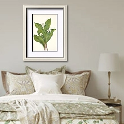 «Queencup. Clintonia uniflora» в интерьере спальни в стиле прованс над кроватью
