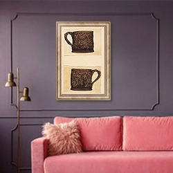 «Toby Mug Set» в интерьере гостиной с розовым диваном