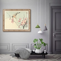 «Songbird on blossom branch» в интерьере коридора в классическом стиле