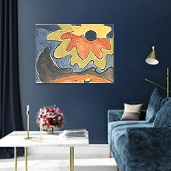 «Солнце» в интерьере в классическом стиле в синих тонах