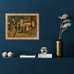 «Paris, a nocturnal street scene» в интерьере в классическом стиле в синих тонах