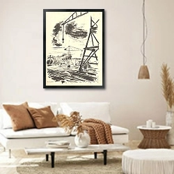 «Scheepswerf bij Het Schouw» в интерьере светлой гостиной в стиле ретро