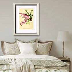 «Epiphyllum Truncatum Violaceum» в интерьере спальни в стиле прованс над кроватью