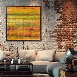 «Гранж текстура #47» в интерьере гостиной в стиле лофт с кирпичной стеной