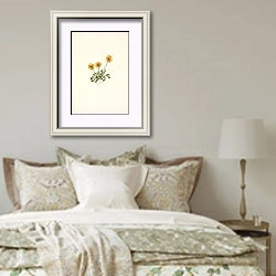 «Golden Fleabane. Erigeron aureus» в интерьере спальни в стиле прованс над кроватью