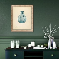 «Gemel Bottle» в интерьере прихожей в зеленых тонах над комодом
