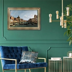 «Венеция - Гранд Канал и Сен Симеоне Пикколо» в интерьере в классическом стиле с зеленой стеной
