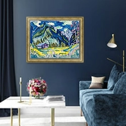 «Дикая местность» в интерьере в классическом стиле в синих тонах