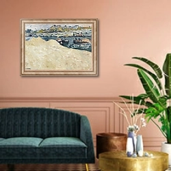 «Sablières sur les quais de la Seine à Paris» в интерьере классической гостиной над диваном