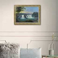 «Der Rheinfall bei Schaffhausen» в интерьере в классическом стиле в светлых тонах