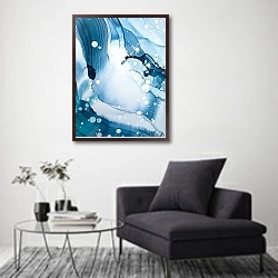 «Абстракция Море 12» в интерьере в стиле минимализм над креслом