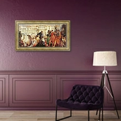 «The Family of Darius before Alexander the Great, 1565-67» в интерьере в классическом стиле в фиолетовых тонах