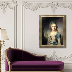 «Портрет великой княжны Елены Павловны» в интерьере в классическом стиле над банкеткой