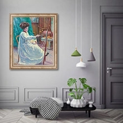 «Portrait de Madame Jourdan dans son atelier» в интерьере коридора в классическом стиле