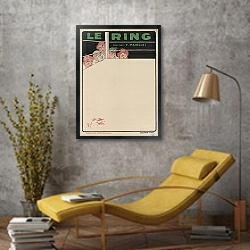 «Le Ring. Directeur P. Mainguet» в интерьере в стиле лофт с желтым креслом