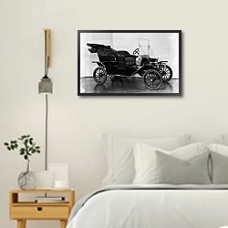 «История в черно-белых фото 788» в интерьере белой спальни в скандинавском стиле