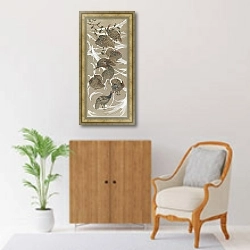 «Восемь калкоенов» в интерьере в классическом стиле над комодом