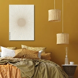 «Солнечная линия 12» в интерьере спальни  в этническом стиле в желтых тонах