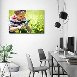 «Ребёнок изучает природу» в интерьере современного офиса в минималистичном стиле