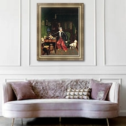 «Завтрак аристократа. 1848» в интерьере гостиной в классическом стиле над диваном