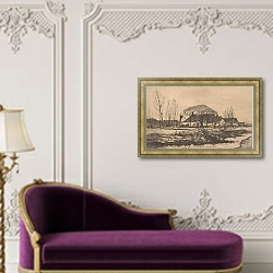 «Boerderij bij een sloot» в интерьере в классическом стиле над банкеткой