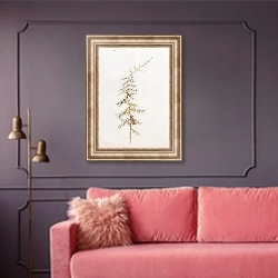 «Asparagus horridus» в интерьере гостиной с розовым диваном