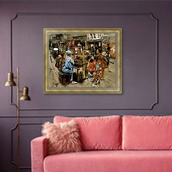 «Амея» в интерьере гостиной с розовым диваном